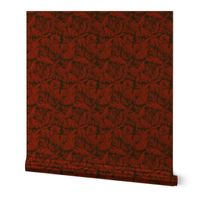 Acanthus mystic red - SMALL - historic antiqued damask by William Morris