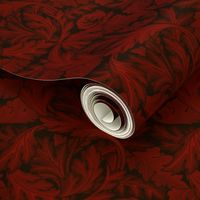 Acanthus mystic red - SMALL - historic antiqued damask by William Morris