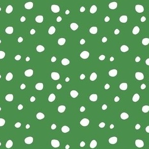 Small Scale White Dots on Kelly Green