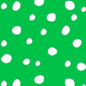 Medium Scale White Dots on Grass Green