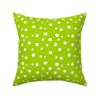 Medium Scale White Dots on Lime