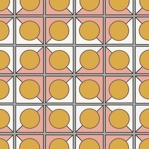 Tilted Square w_Circles Pink Gold