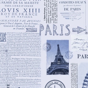 Vintage Paris Nostalgia Collage Blue