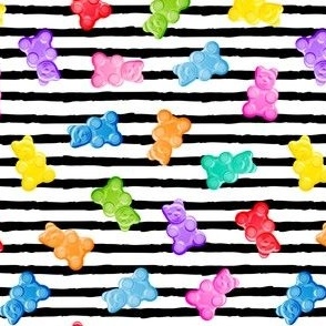 (med scale) Gummy bears - candy - black stripes -  C22