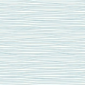 LINEN-LOOK PENCIL STRIPES NARROW BLUE ON CREAM