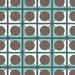 Tilted Square with Circles Teal