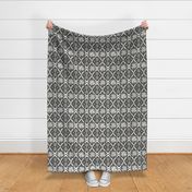 Floral Mud Cloth - Charcoal Gray