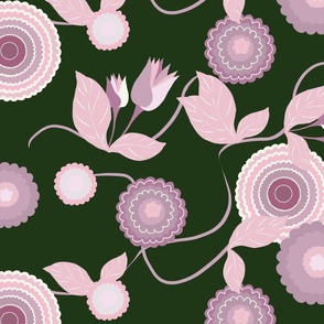 Pink  Abstract Floral 1960s