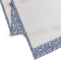 Golden Lily  by William Morris- SMALL - Blue Floral Art Noveau Antiqued Damask 