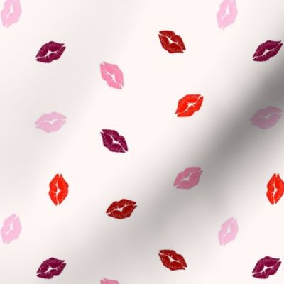 Small Red Pink Kissing Lips