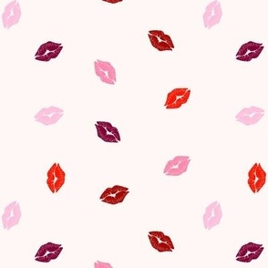 Small Red Pink Kissing Lips