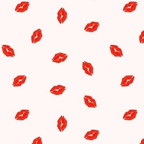 Small Red Kissing Lips Tossed Kiss