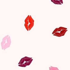 Red Pink Kissing Lips