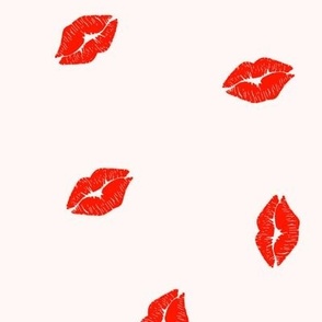 Red Kissing Lips Tossed Kiss