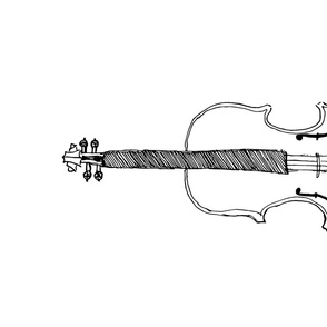 Violin Stringed Instrument White Black