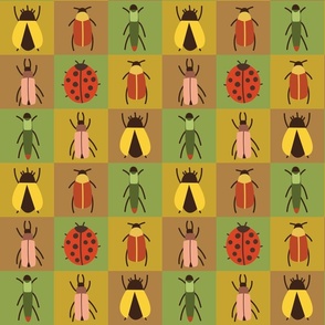 Colourful beetles pattern