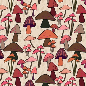 Mushroom Forrest in Pinks 