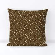 White and Goldenrod Yellow Spot on Chocolate Brown, Tropical Floral Oasis, small