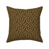 White and Goldenrod Yellow Spot on Chocolate Brown, Tropical Floral Oasis, small