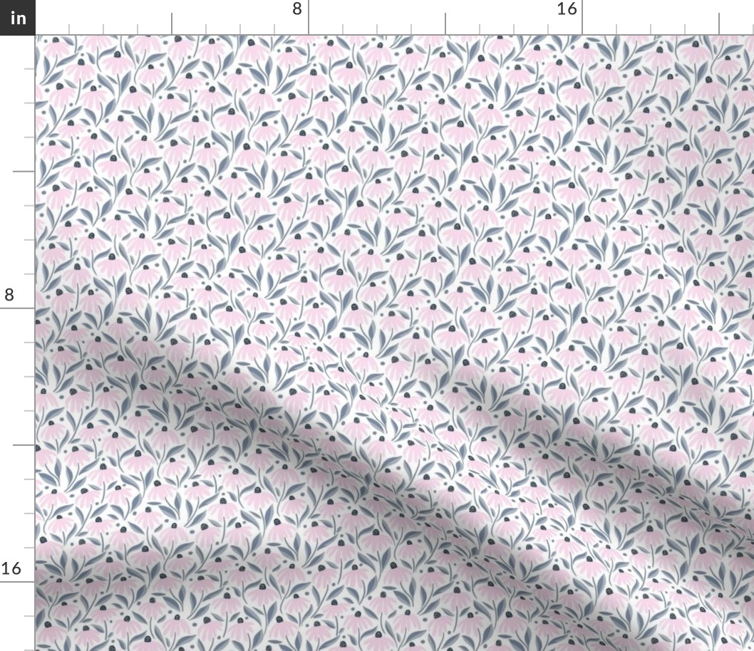 coneflower soft pink boho tiny scale