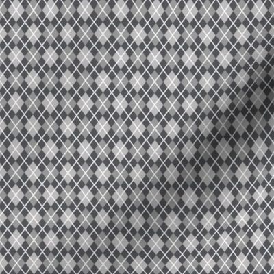 Small Scale - Argyle - various shades of gray and white diagonal lines