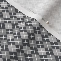 Small Scale - Argyle - various shades of gray and white diagonal lines