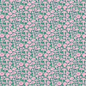 Funny Valentine - I have so mushroom in my heart | Green and Pink | Ditsy Scale ©designsbyroochita