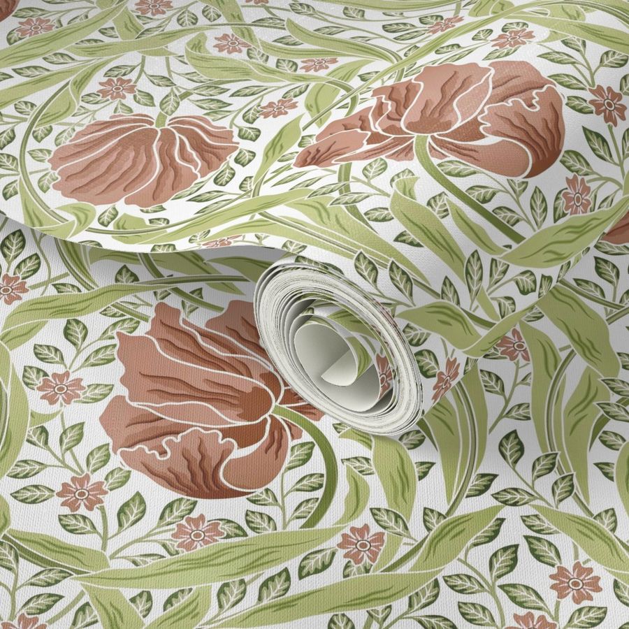 PIMPERNEL IN BLUE RIBBON - WILLIAM Wallpaper | Spoonflower