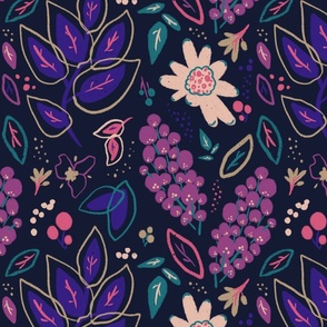 Eclectic Berries & Floral - Violet Dream