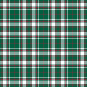 Small Scale - Tartan Plaid - Holly Green, OffWhite and Berry Red