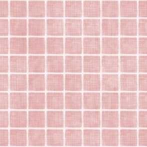 medium scale gouache grid - pink linen