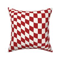 Blood Red Wavy Checkerboard