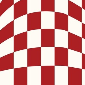 Blood Red Wavy Checkerboard