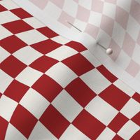 Small Blood Red Wavy Checkerboard