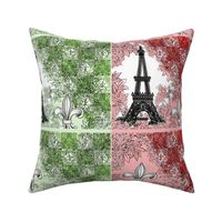 Eiffel Tower Bags Green Red Purple