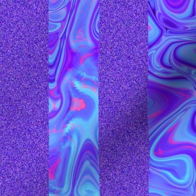 CSMC3 - Maximalist Marbled Stripes in Purple and Blue - 2 inch wide stripes