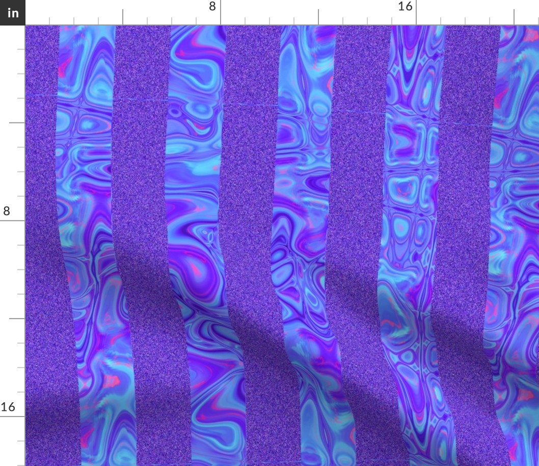 CSMC3 - Maximalist Marbled Stripes in Purple and Blue - 2 inch wide stripes