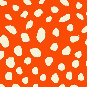  large Painted Spots cream on red