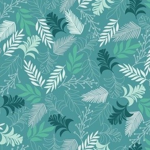  Tropical Leaves - Mint & Turquoise