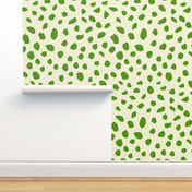 large Painted Spots green on cream