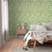 large Painted Spots green on cream