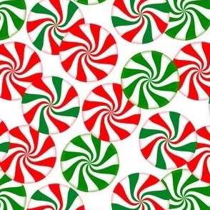 Red White and Green Peppermint Candy Swirl