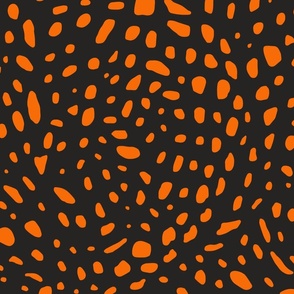 large Butterfly Spots orange on black