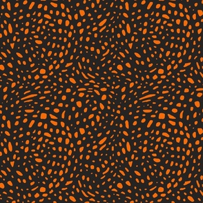 small Butterfly Spots orange on black