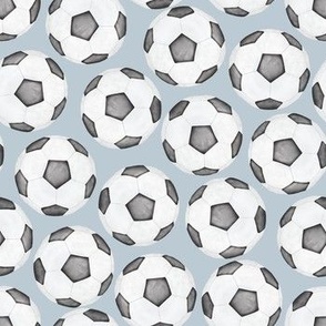 Soccer Balls - Watercolor - Blue