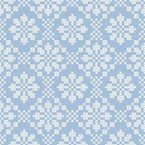 Cross stitch flower diamonds Sky blue pastel