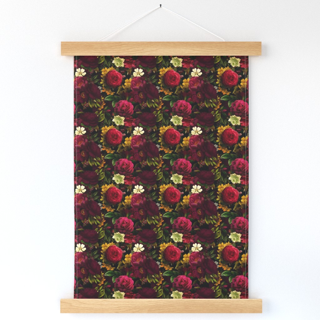 Costumer Request Small" Moody Florals by UtART  english rose fabric, Mystic Night