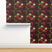 Costumer Request Small" Moody Florals by UtART  english rose fabric, Mystic Night