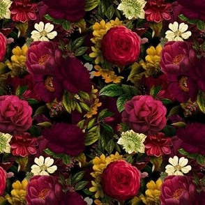 Costumer Request Small" Moody Florals by UtART  english rose fabric, Mystic Night