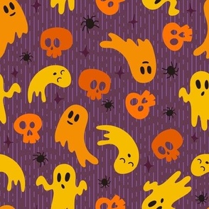 Yellow Ghost and Skulls 